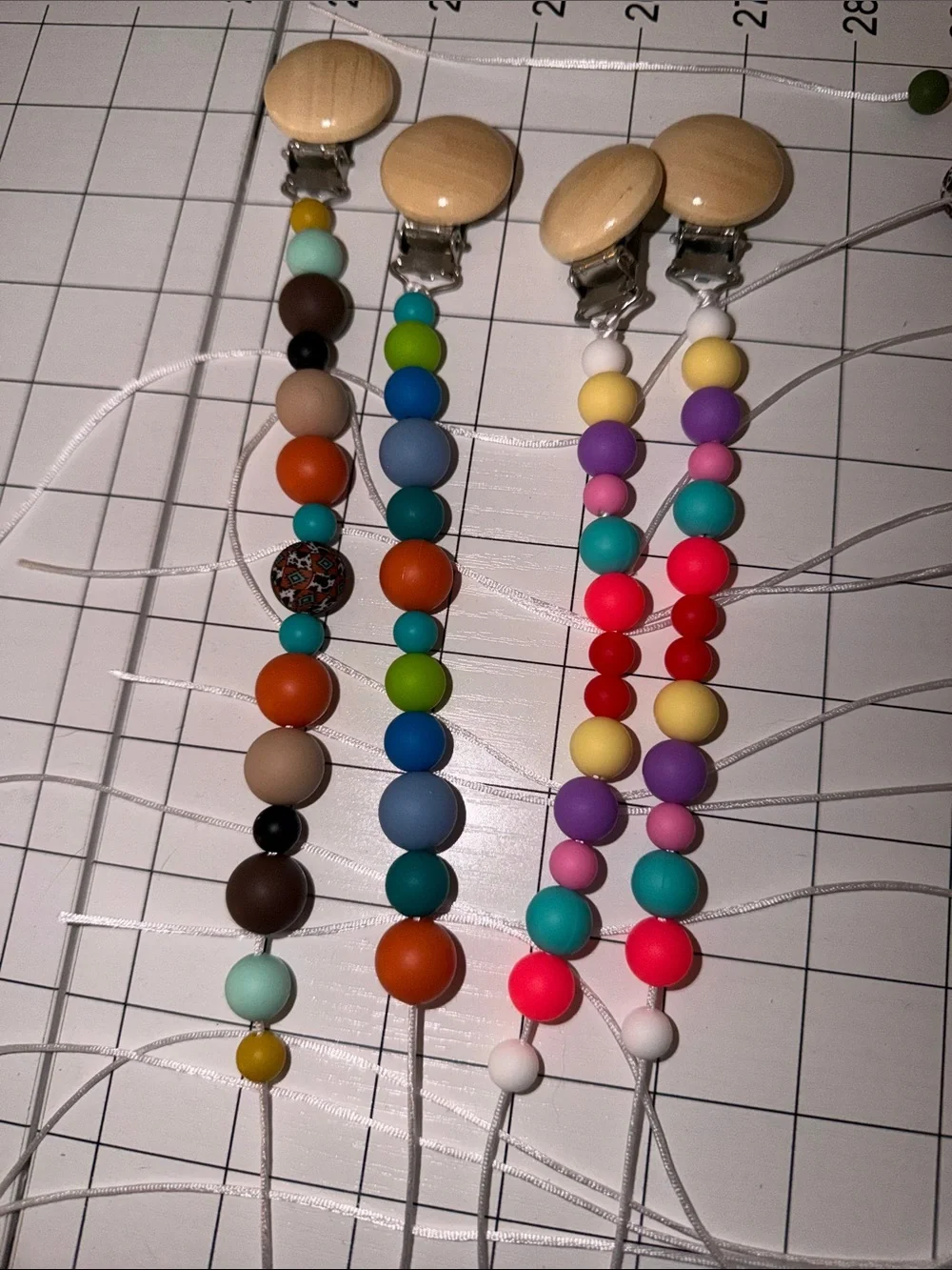 Kids Silicone Beaded Pacifier Clip - Multicolor $15 each